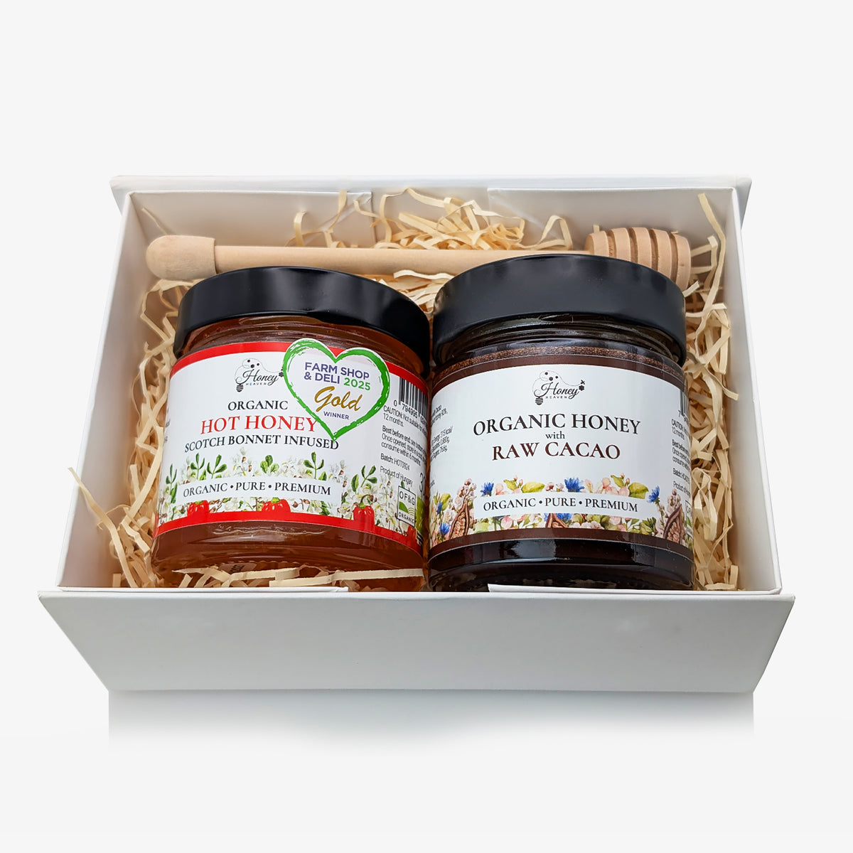 Organic Honey Gift Set Hot Honey Raw Cacao Honey Gift