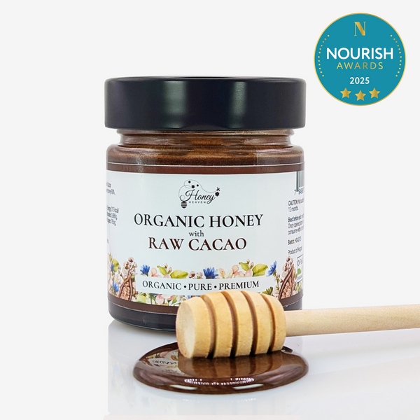 Raw organic cacao honey