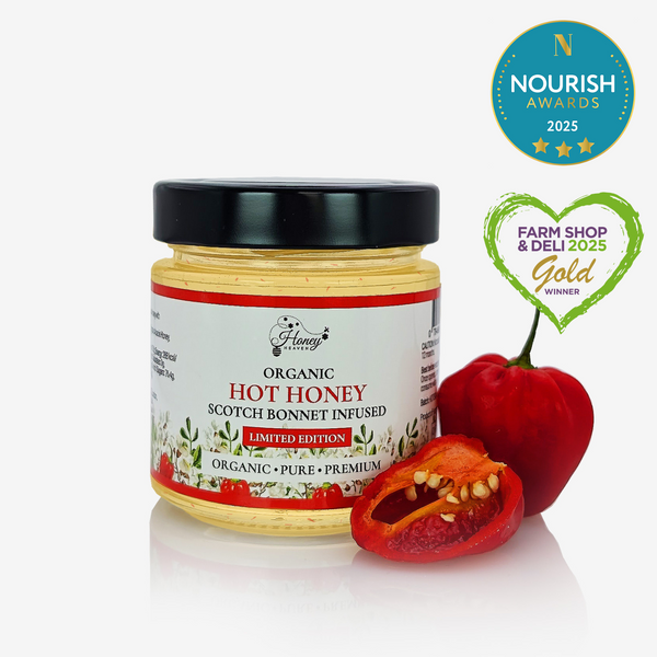 Award-winner organic raw hot honey