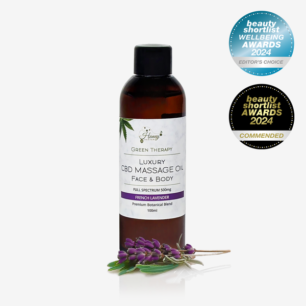 CBD Massage Oil 500mg – French Lavender - Honey Heaven CBD Massage Oil 500mg – French Lavender - Honey Heaven