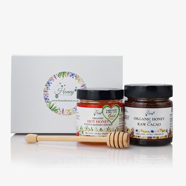 Organic Raw Honey Gift Set – Hot & Sweet Luxury Duo