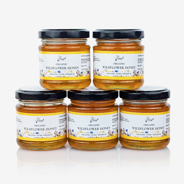 Organic Wildflower Honey – 120g Small Jar Bundle (5 & 10 Pack)